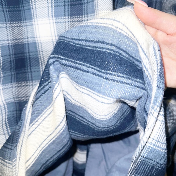 Buffalo Jean blue and white cotton plaid long sleeve men’s shirt - Picture 11 of 11